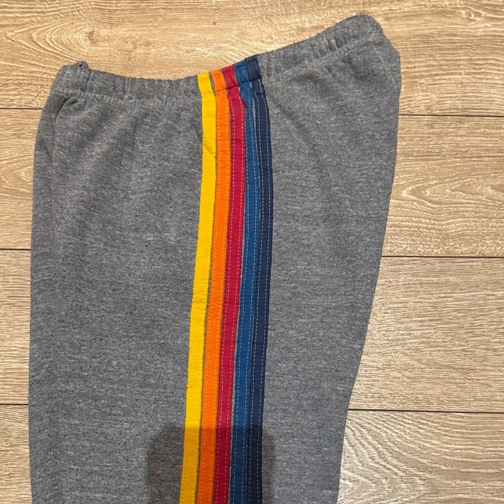 NWOT Aviator Nation 5 Stripe Heather Gray Joggers - Picture 5 of 5